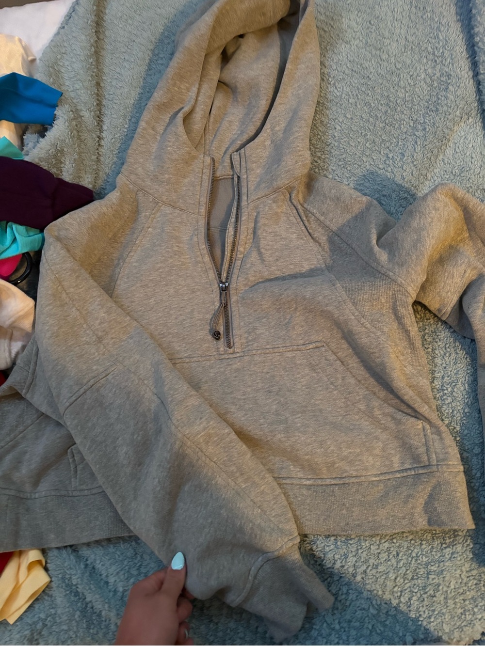 lululemon athletica Gray Half-Zip Cowl Hoodie